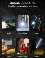 Lampe torche portable d'extérieur IP65 EDC, lampe LED de camping, batterie externe grande capacité avec triple source lumineuse COB, en plastique, USB