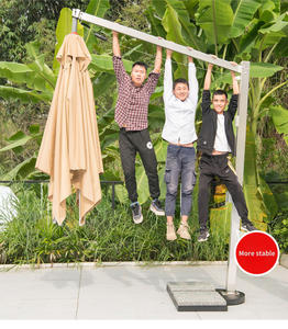 Muebles de jardín Paraguas Led <span class=keywords><strong>Playa</strong></span> Patio Sombrillas Tamaño grande <span class=keywords><strong>con</strong></span> <span class=keywords><strong>solar</strong></span> 3M <span class=keywords><strong>Sombrilla</strong></span> comercial al aire libre Paraguas resistente - Product Image 2