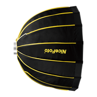 NiceFoto LED-90cm Softbox parabolique avec grille, installation rapide, softbox profond pour éclairage LED, cadre de parapluie, softbox avec grille