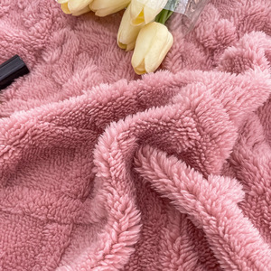 Nouveau brodé moderne tricoté taffetas polaire écologique Double couche épaissi 100% Polyester couleur unie automne hiver - Product Image 3