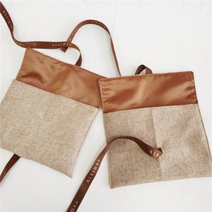 Chuanghua BSCI Recyclable Jute Hemp <b>Envelope</b> <b>Gift</b> Jewelry Packaging Dust Bag Luxury Logo Ribbon Pouch Customizable Shoe - Product Image 2