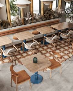 Turnkey Specialty Coffee Shop Interior Design & Custom Cafe Furniture Modern Vintage Wood <b>Bar</b> Counter Manufacturer - Product Image 5