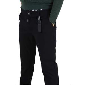 Pantaloni formali in velluto a coste nero antirughe UMA23143PA Logo personalizzabile taglia XL decorato con cerniere tinta unita - Product Image 6