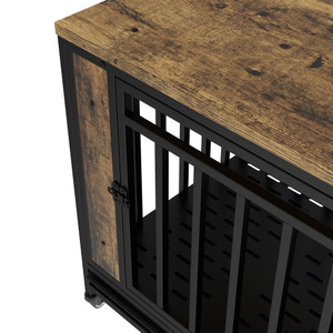 37-inch Vandal-Proof Strong Modern Large <strong>Dog</strong> Crate 2026 Model With New Iron Reinforced Frame And Four-Wheel Mobility Design - Product Image 4