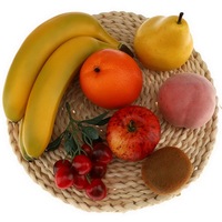 Fruits artificiels en plastique (poire, pomme, banane, pêche, kiwi, orange, cerise) pour décoration, fruits artificiels réalistes et recyclables, modèle de cuisine
