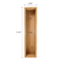 Boîte de rangement pour tiroir de cuisine en bambou, boîte de rangement pour vaisselle en bois, diviseur de tiroir profond multifonctionnel