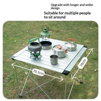 Table pliante carrée en alliage d'aluminium léger - Table portable pour le camping et le barbecue en plein air, style glamping, mobilier d'extérieur