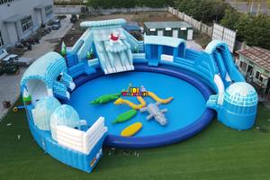 Sıcak satış 2023 açık ticari şişme su parkı yetişkin çocuklar için büyük havuz ile şişme su kaydırağı - Product Image 6
