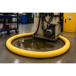 Chaussette absorbante chimique jaune hydrophile 100% polypropylène pour contrôle des déversements 8 cm x 300 cm - Product Image 5