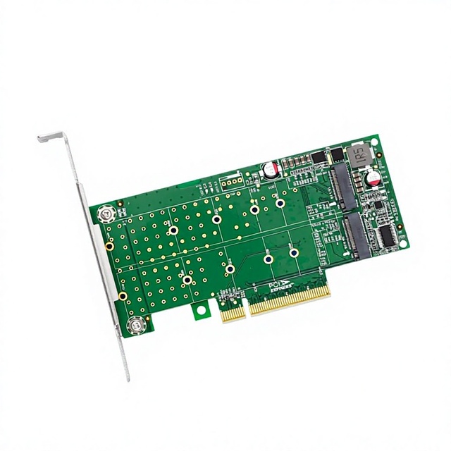 Linkreal NVMe Adapter Card PCIe X8 Expands Two M.2 Ports Requires Motherboard Support for Splitting Half-Height Card China