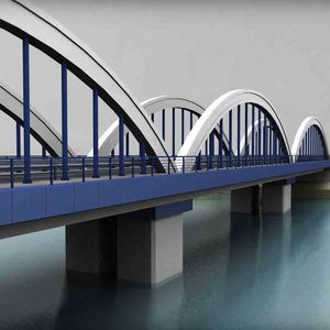 Estructura de Acero para Puentes Peatonales, Diseño de Construcción de Puentes de Viga, Estructura Ferroviaria Prefabricada Modular Portátil, Puente Bailey Moderno en 3D - Product Image 2