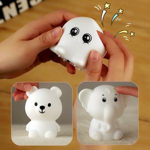 أرنب حضانة طفل حيوان أدى لطيف ليلة ضوء التنفس مصباح تعمل باللمس الإبداعية بات الأرنب لعبة الاطفال سيليكون ضوء الليل الأرنب - Product Image 6