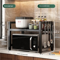 Étagère de rangement moderne et évolutive pour micro-ondes et cuiseur à riz, multi-niveaux, sur pied, gain de place