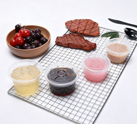 Gobelet à sauce jetable à paroi simple avec couvercle, 2 oz, en PET/PP de qualité alimentaire, durable, pour emballage, fabriqué à Quanzhou