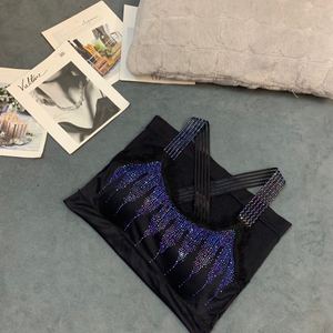 Camiseta coreana con <span class=keywords><strong>tirantes</strong></span> elásticos, <span class=keywords><strong>camisa</strong></span> con diamantes de imitación sin fondo, luz interior, para exteriores, nueva - Product Image 2