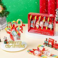 Factory Direct Christmas Cartoon Candy Lollipop Box-Hard Sweet Coated Fruity Gummy Glucose Canes
