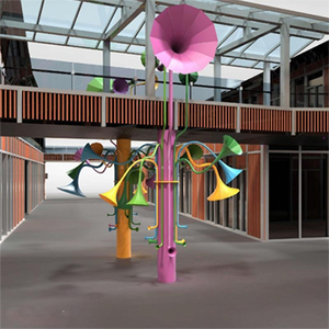 Vincentaa Maßgefertigte Bunte Edelstahl-Horn-Skulptur für Außenbereich Geschäftszentrum Große Skulptur - Product Image 4