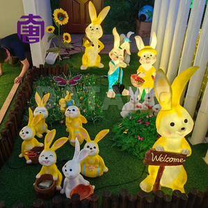 Iluminación LED de Conejo 3D de Fibra de Vidrio Personalizada, Impermeable IP65, Decoración de Año Nuevo para Exteriores, Parques y Patios - Product Image 2