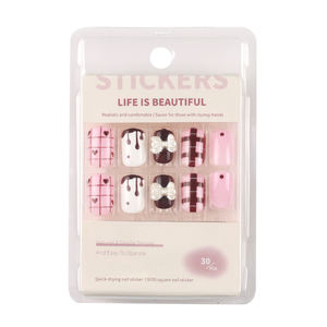 ชุดเล็บปลอมพร้อมกาว คุณภาพระดับร้านทำเล็บ วัสดุ ABS <span class=keywords><strong>แบบ</strong></span>เต็มเล็บ <span class=keywords><strong>ลาย</strong></span>สี่เหลี่ยม สติ๊กเกอร์เจลลี่ <span class=keywords><strong>ลาย</strong></span>สำเร็จรูป ปลายเล็บยาว/กลาง - Product Image 5