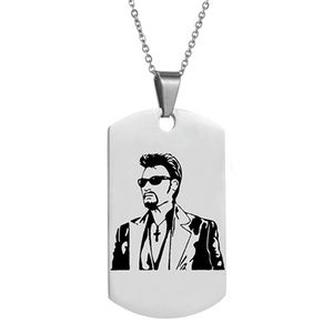 Collar personalizado con foto de personaje de Johnny Hallyday para hombre y mujer, joyería, colgante de cadena de acero inoxidable, bisutería para hombre y mujer - Product Image 2