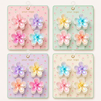 Pinces à cheveux en plastique colorées en forme de fleurs pour filles, barrettes douces antidérapantes, accessoires de coiffure pour queue de cheval, décoration capillaire