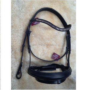 Cavesson-brida de cuero con manivela de alta calidad, suave, acolchada, accesorios para caballos, equipo de salto de caballo, fabricante al por mayor - Product Image 4