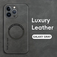 Coque de protection antichoc en cuir artificiel de luxe vintage avec forte attraction magnétique pour iPhone 17, 16, 15, 14, 13, 12 Series