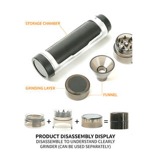 3-in-1プレミアムポータブルプラスチックハーブグラインダー（コーンフィラーファンネルと収納ケース付き）カスタムロゴ入り喫煙アクセサリー - Product Image 6