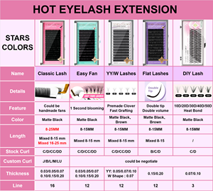 STARSCOLORS - Extensiones de Pestañas Preformadas Estilo <span class=keywords><strong>Manga</strong></span>, Diseño de Espiral, Punta de Torre, para Injerto de Pestañas - Product Image 6