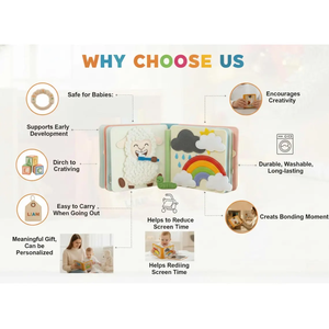 <span class=keywords><strong>Libro</strong></span> Sensoriale in Feltro Personalizzabile Ecologico per Natale, <span class=keywords><strong>Libro</strong></span> Montessori Silenzioso per Bambini - Product Image 4