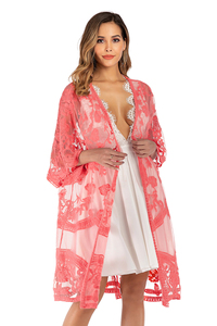 Factory USA Boho Lace Holiday Wear Bikini <strong>Beach</strong> <strong>Kimono</strong> Cardigan Cover Ups - Product Image 5