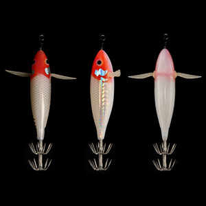 Señuelo Luminoso Horizontal para Calamar, 75mm 5.5g, Cebo de Madera con Forma de Camarón, Brilla en la Oscuridad, para Pesca de Pulpo y Sepia - Product Image 2