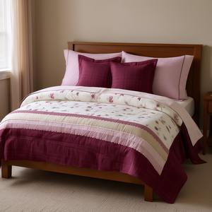 Edredón Doble Debora con 2 Almohadas de Competición, Estilo Clásico a Rayas, Ropa de Cama para Toda Temporada - Product Image 2