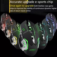 Penjualan Terbaik mouse FV-W502 2.4ghz mouse bercahaya permainan nirkabel mouse senyap isi ulang