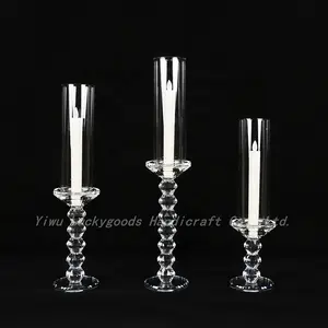 SJ211018-1Luckygoods Stylish Thick Glass Candle Holder For Wedding Party Celebration Table Centerpiece Decor
