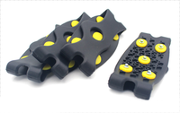 Crampons à glace en silicone à 5 dents, antidérapants, pour la randonnée, l'escalade, les chaussures d'hiver et les activités de plein air