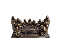 Statue antique en résine bronze de la Cène, sculpture religieuse, figurine de Jésus et de ses apôtres, décoration chrétienne pour la maison