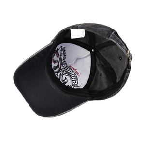 Gorra de béisbol de 6 paneles, 100% algodón twill, personalizada, deportiva, con parche de sol, logotipo de tela, efecto desgastado, lavado Shark - Product Image 5
