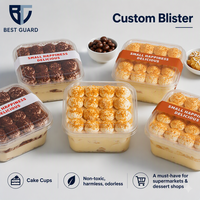 Emballages personnalisés, sûrs, jetables, recyclables, boîtes en plastique PET transparentes carrées pour biscuits, gâteaux, pain, salades, noix, bonbons, 0,78 mm