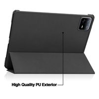 Étui pour tablette pliable en trois parties pour Xiaomi Mi Pad 6 11.2 2023, housse de tablette en cuir PU pour Xiaomi MiPad 6 11.2 pouces, étui de protection pour tablette