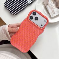 Coque de téléphone 2-en-1 TPU+PC à rayures colorées de luxe pour iPhone Air 13 14 15 16 17 Pro Max, bords ondulés, toucher confortable