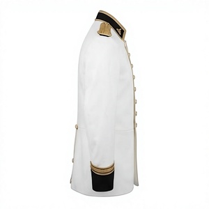 Veste tunique blanche pour homme en laine, simple boutonnage, uniforme formel, vêtement d'extérieur - Product Image 5