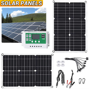 Kit de panneaux solaires Lan Aoyue 20W 12V, monocristallin flexible, portable, pour la recharge domestique - Product Image 1
