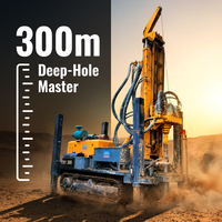 Foreuse hydraulique pour puits d'eau WD300B - Machine de forage de 300 m de profondeur, capacité de levage de 18 tonnes, alimentée au diesel, sur chenilles, moteur 85 kW