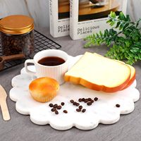 Assiette de service festonnée en marbre de luxe couleur naturelle, écologique, modèle 2025, très vendue pour la maison, les restaurants, les bars, les hôtels et les mariages