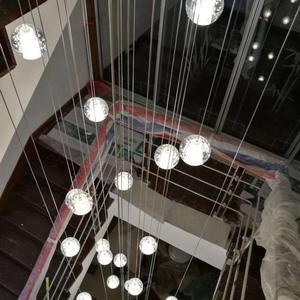 Lámpara colgante de bola de cristal, lámpara colgante de bola de burbuja, iluminación de escaleras de Villa, lámpara colgante larga de bola de cristal G4 - Product Image 5