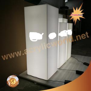 New product white acrylic <b>display</b> pedestal plinth with <b>display</b> <b>case</b> - Product Image 5