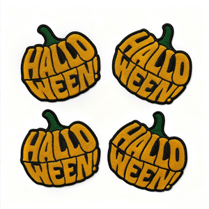 Badge brodé en feutre 3,9 pouces motif Patch de citrouilles d'Halloween, thermocollant, grand format, en stock, pour sweats à capuche, costumes et vêtements - Product Image 3