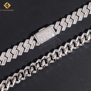 Cadena Cubana de Plata de Ley S925 con Incrustaciones de Moissanita, Estilo Hip Hop, para Hombre y Mujer, Chapada en Rodio, Joyería Fina de Moda - Product Image 3