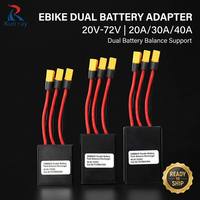 Convertisseur de décharge de batterie double/double pour vélo électrique, module de commutation parallèle 20A 30A 40A 20V-72V en alliage d'aluminium avec connecteur XT60, pièces pour vélo électrique